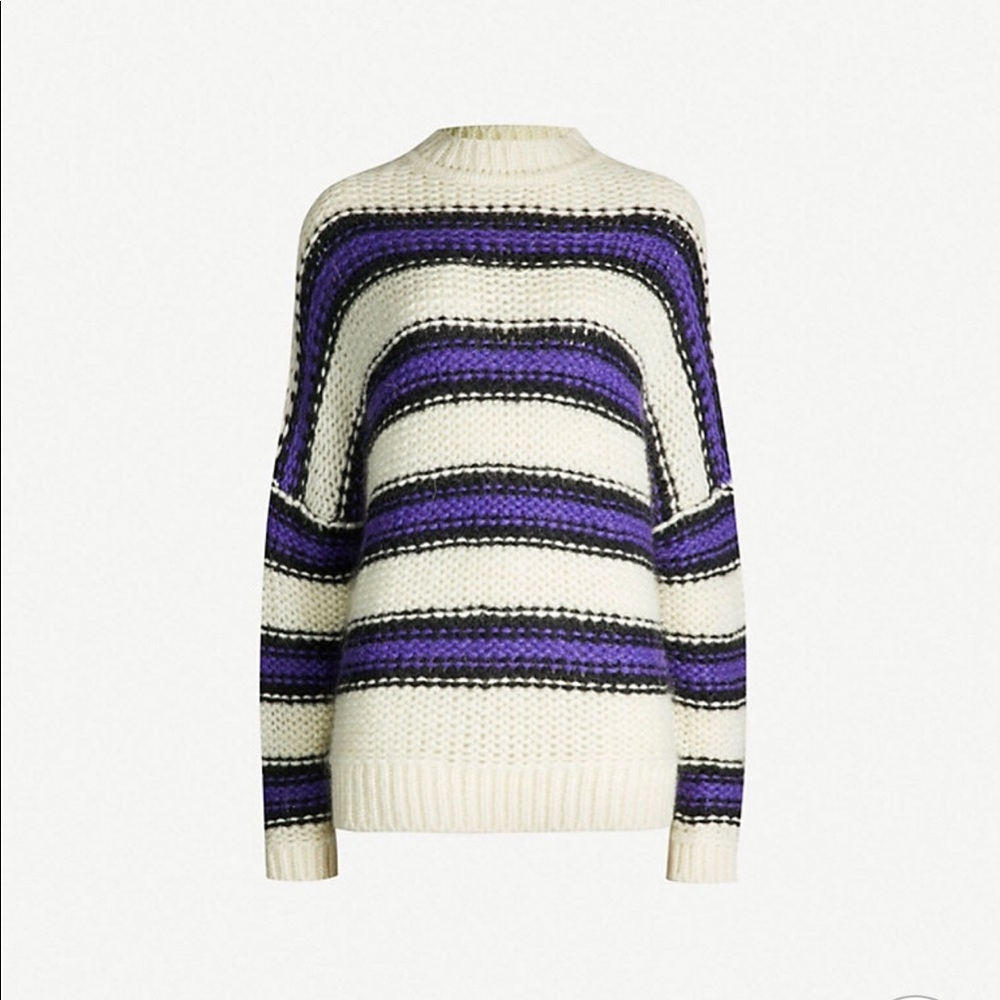 maje striped knitted jumper sweater size 2
